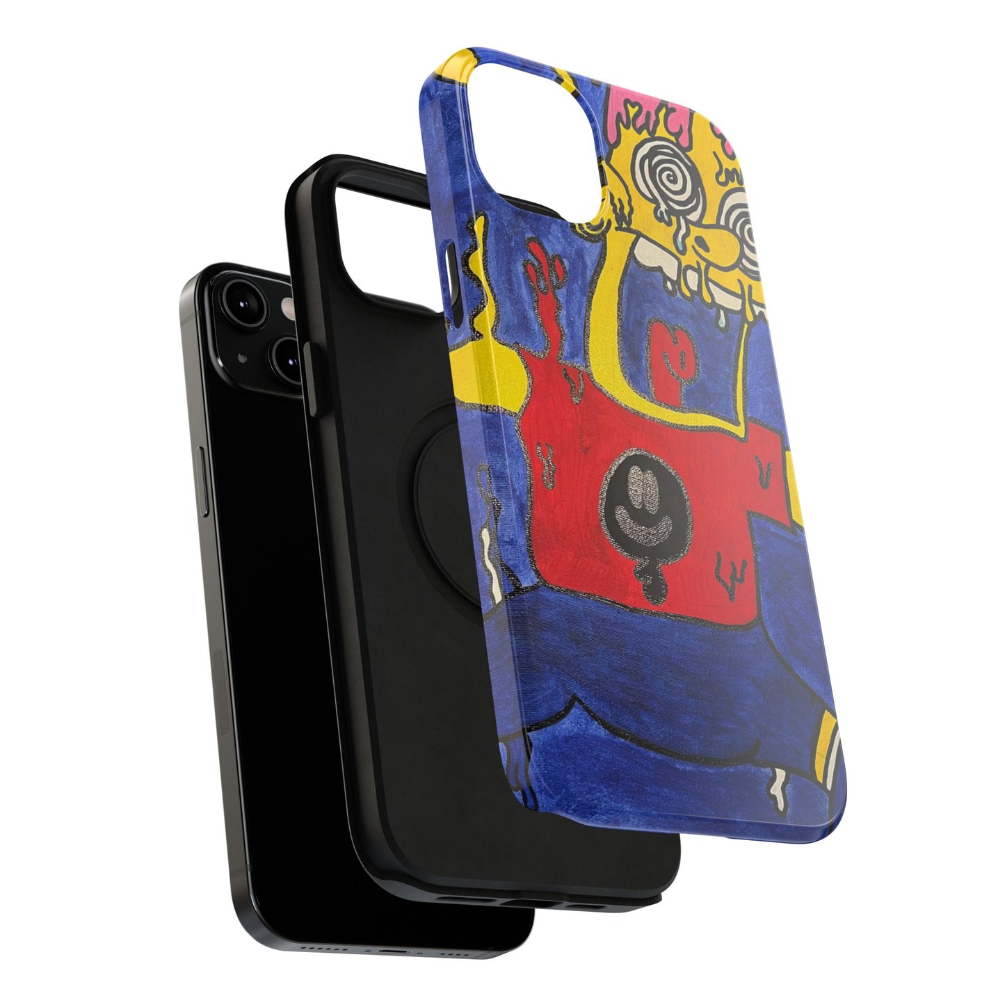 Colorful Impact-Resistant Phone Cases - Funky Artwork Cover, Phone Protection, Unique Gift, Fun Design, Cartoon Style