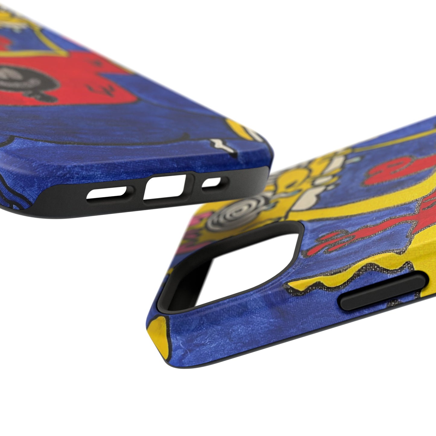 Colorful Impact-Resistant Phone Cases - Funky Artwork Cover, Phone Protection, Unique Gift, Fun Design, Cartoon Style