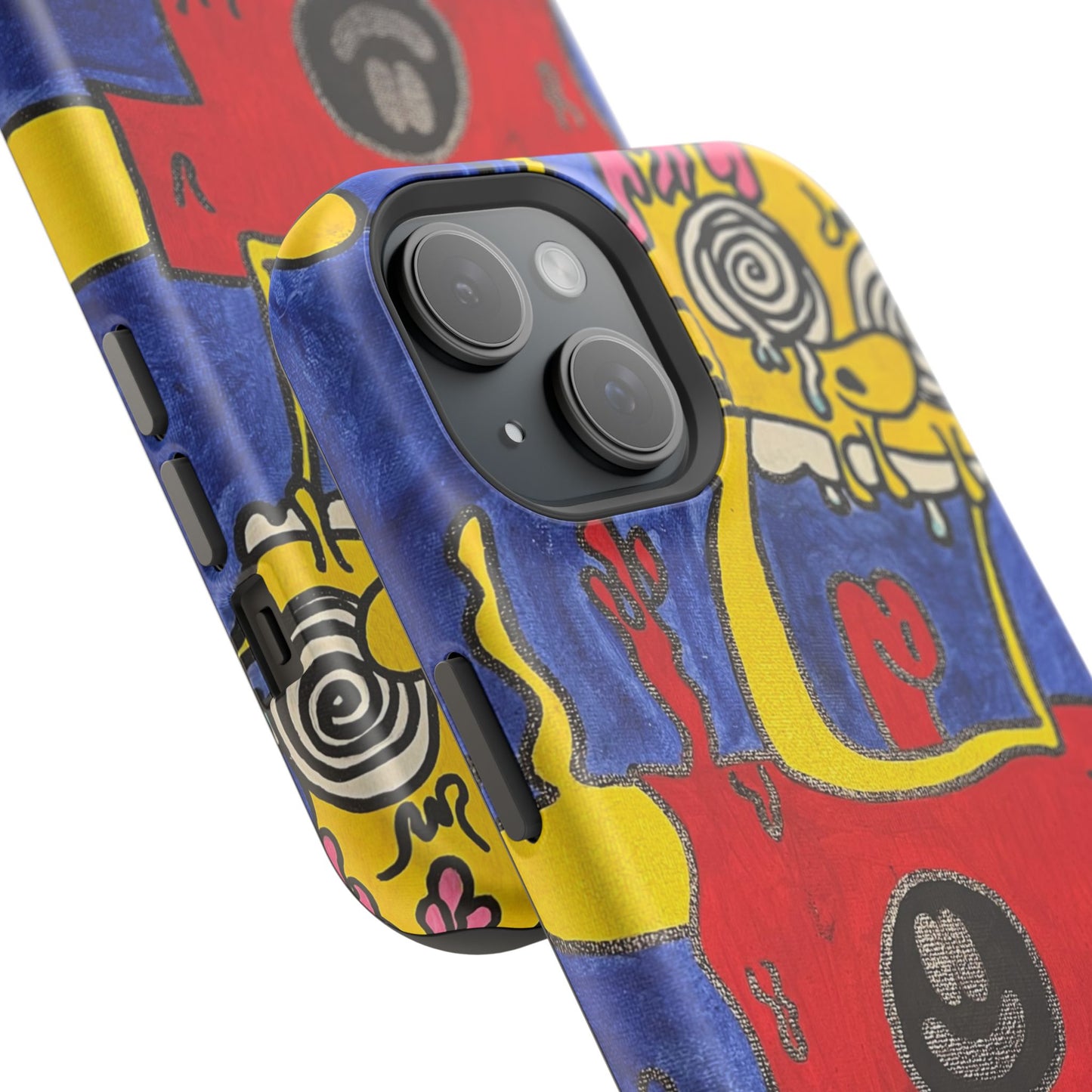 Colorful Impact-Resistant Phone Cases - Funky Artwork Cover, Phone Protection, Unique Gift, Fun Design, Cartoon Style