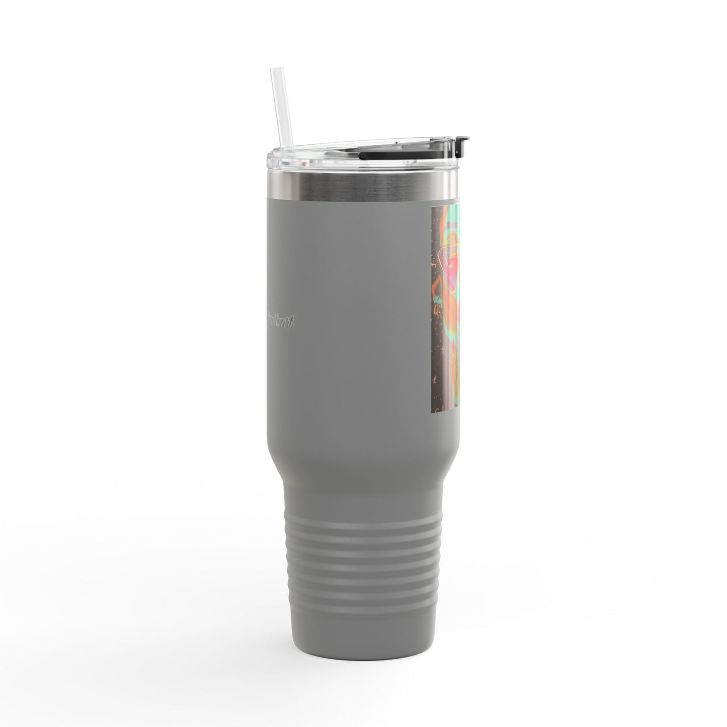 Vibrant Insulated Travel Mug, 40oz – Colorful Art Design for Coffee Lovers, Great for Road Trips, Gifts, Outdoor Adventures