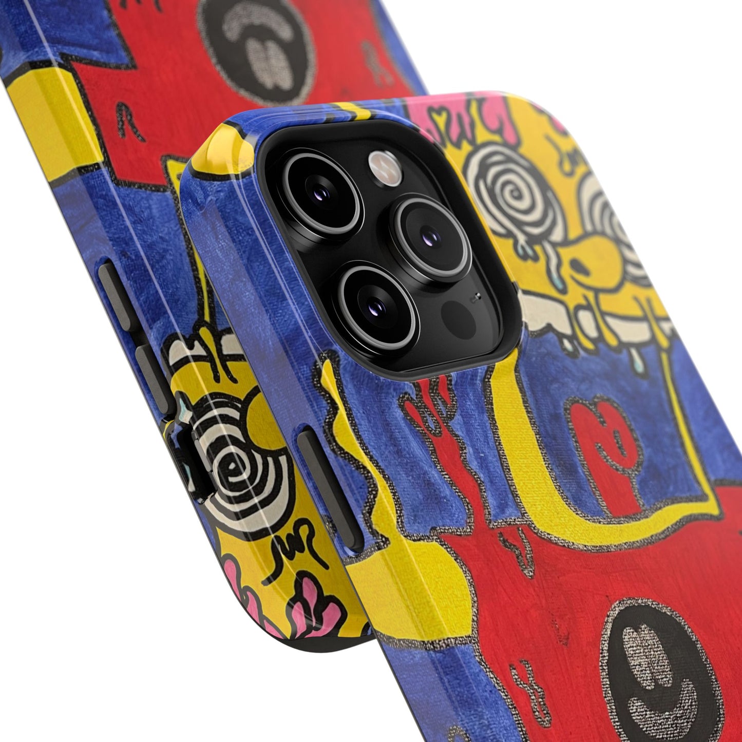 Colorful Impact-Resistant Phone Cases - Funky Artwork Cover, Phone Protection, Unique Gift, Fun Design, Cartoon Style