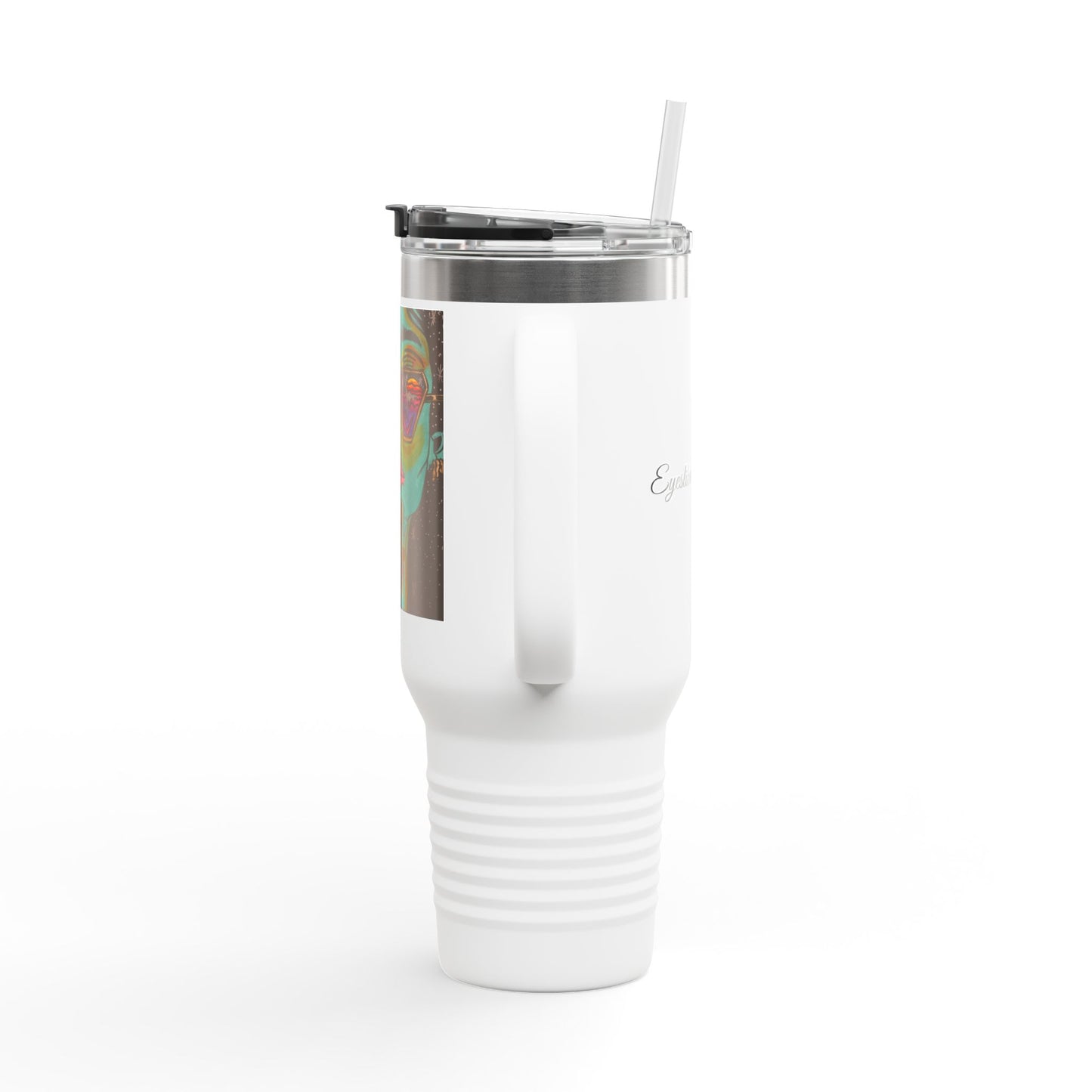 Vibrant Insulated Travel Mug, 40oz – Colorful Art Design for Coffee Lovers, Great for Road Trips, Gifts, Outdoor Adventures