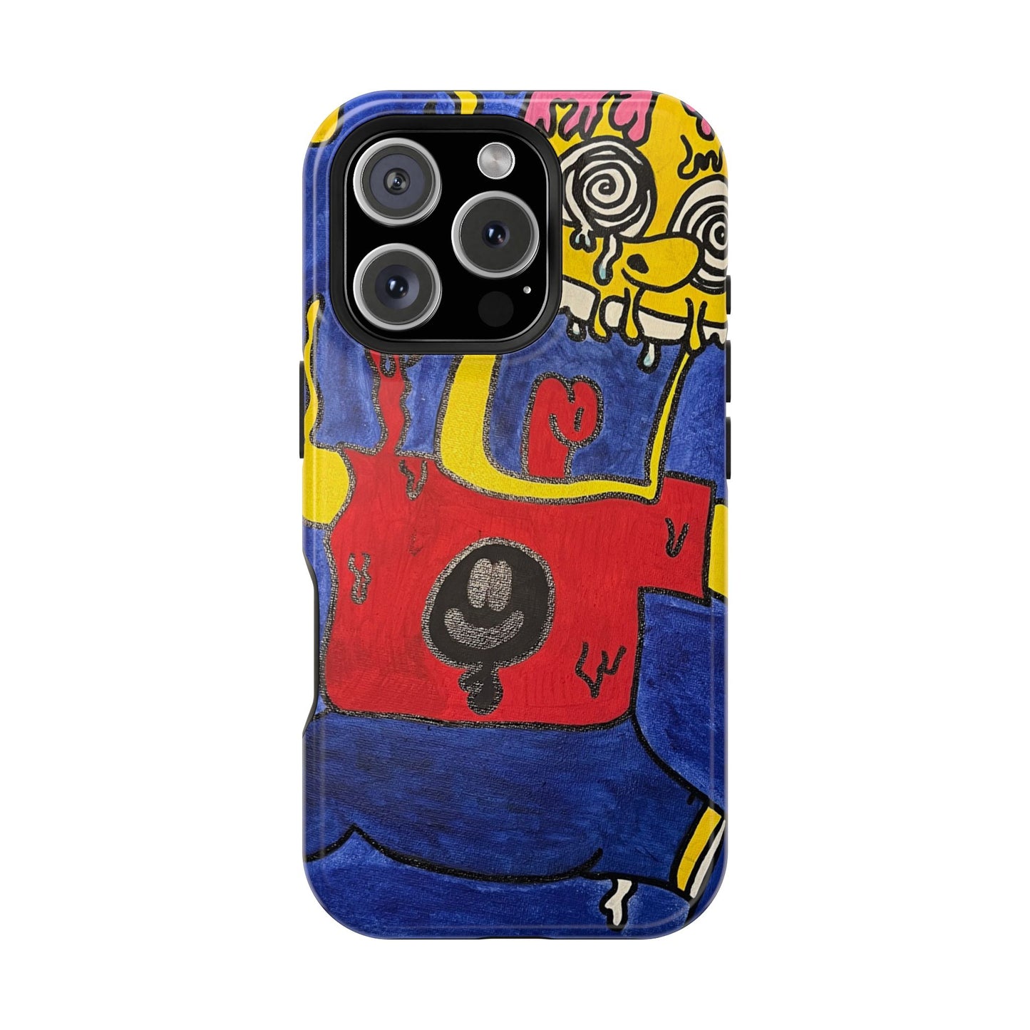 Colorful Impact-Resistant Phone Cases - Funky Artwork Cover, Phone Protection, Unique Gift, Fun Design, Cartoon Style