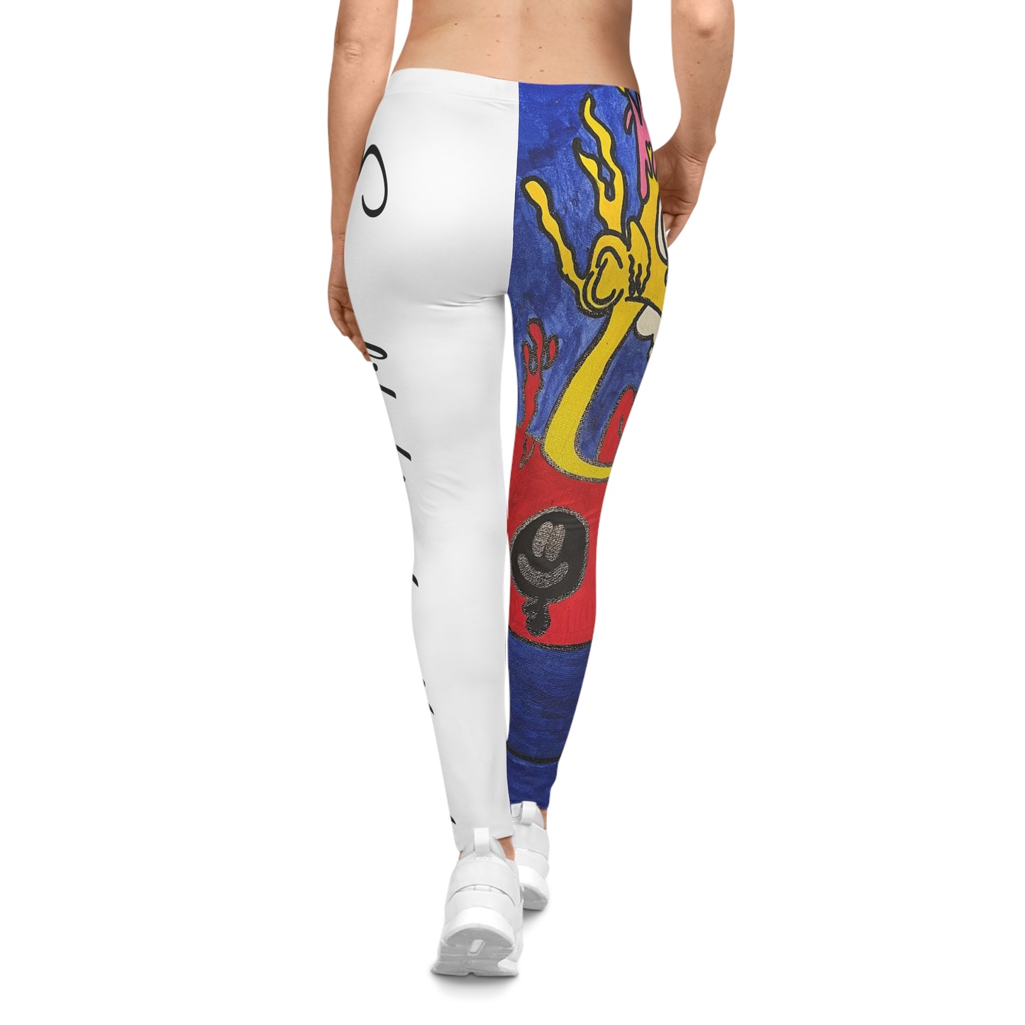 Colorful Graphic Leggings with Quirky Design, Funky Casual Wear, Unique Gift for Fashion Lovers, Trendy Activewear