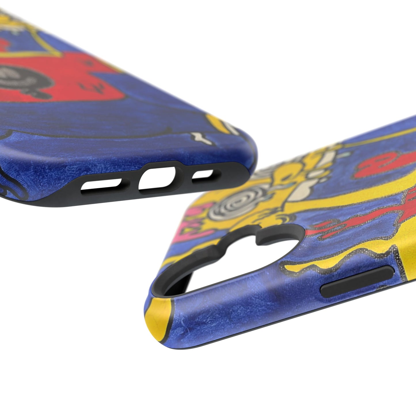 Colorful Impact-Resistant Phone Cases - Funky Artwork Cover, Phone Protection, Unique Gift, Fun Design, Cartoon Style