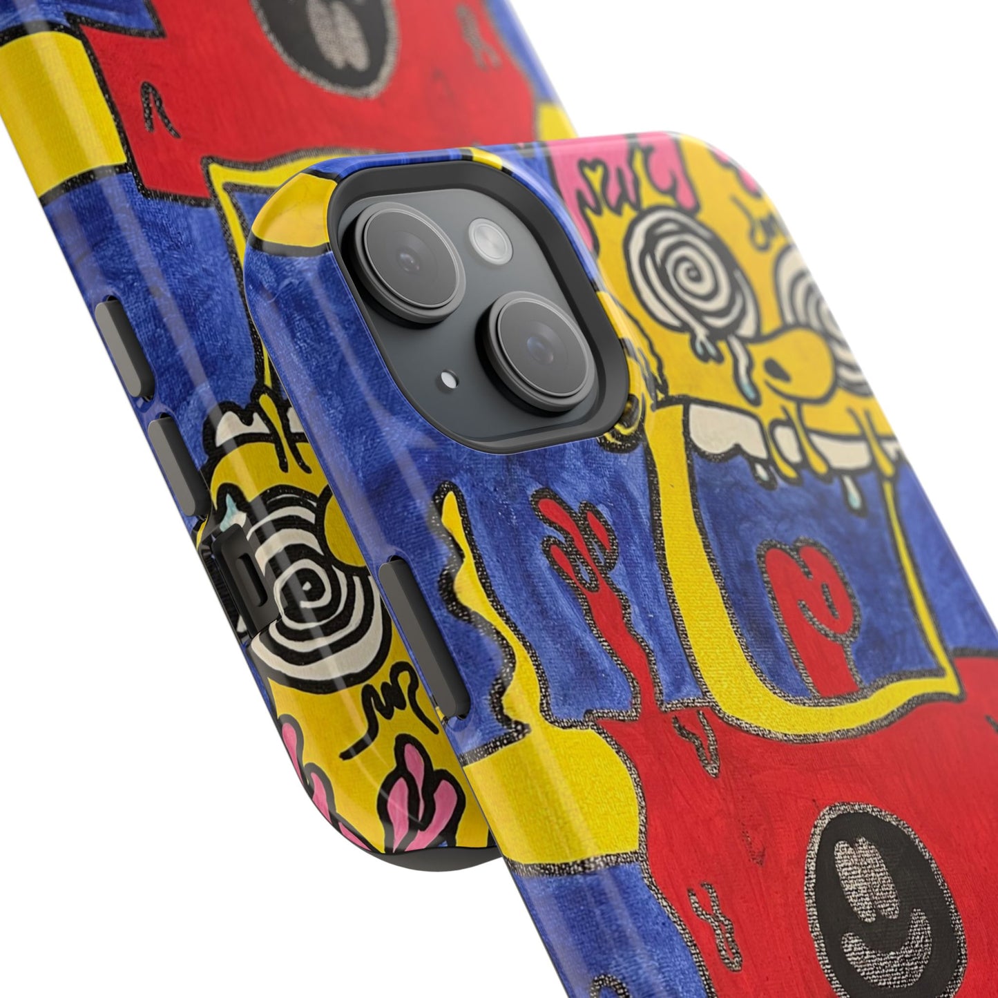 Colorful Impact-Resistant Phone Cases - Funky Artwork Cover, Phone Protection, Unique Gift, Fun Design, Cartoon Style