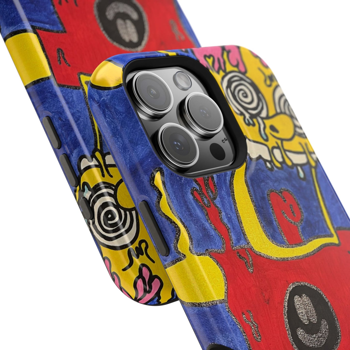 Colorful Impact-Resistant Phone Cases - Funky Artwork Cover, Phone Protection, Unique Gift, Fun Design, Cartoon Style