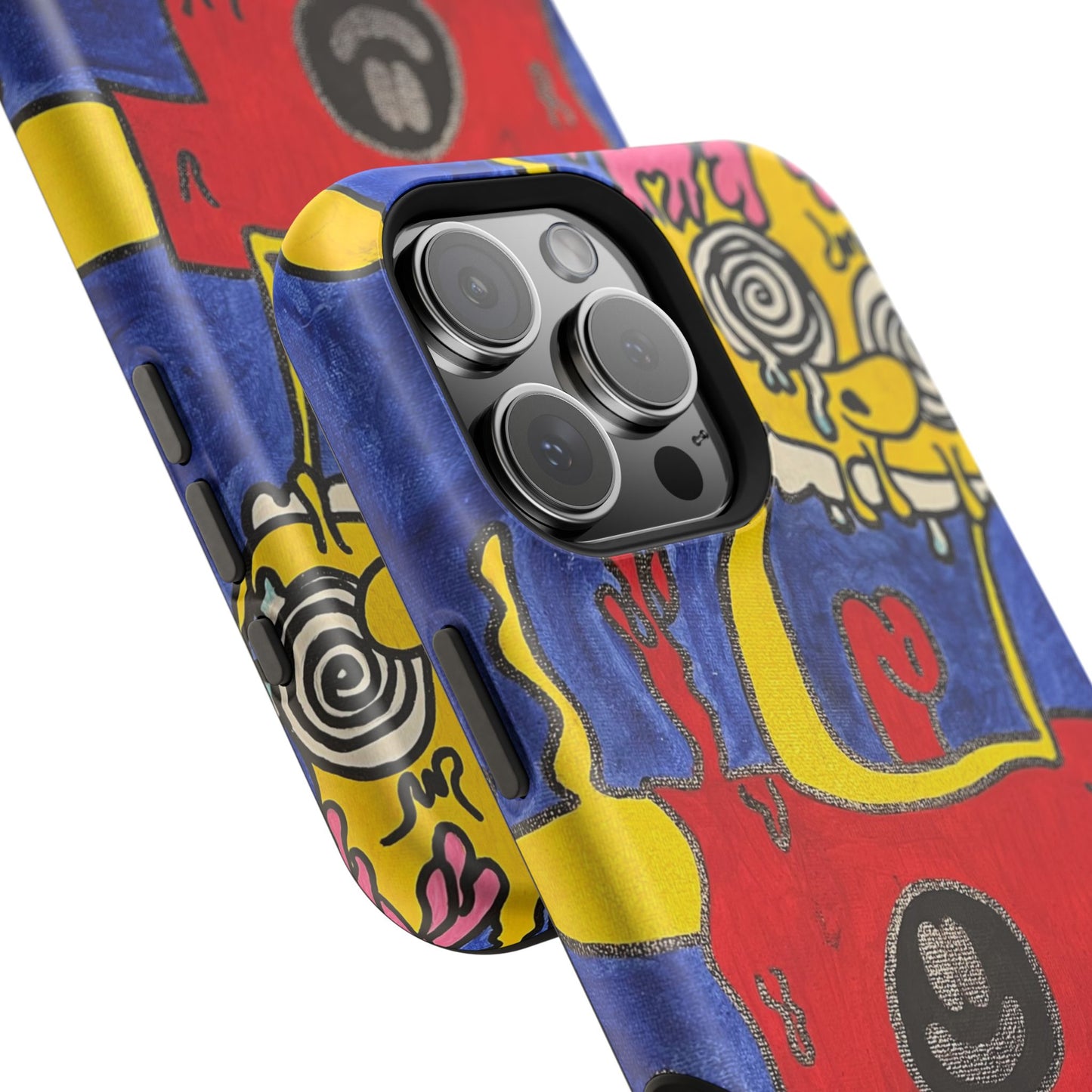 Colorful Impact-Resistant Phone Cases - Funky Artwork Cover, Phone Protection, Unique Gift, Fun Design, Cartoon Style