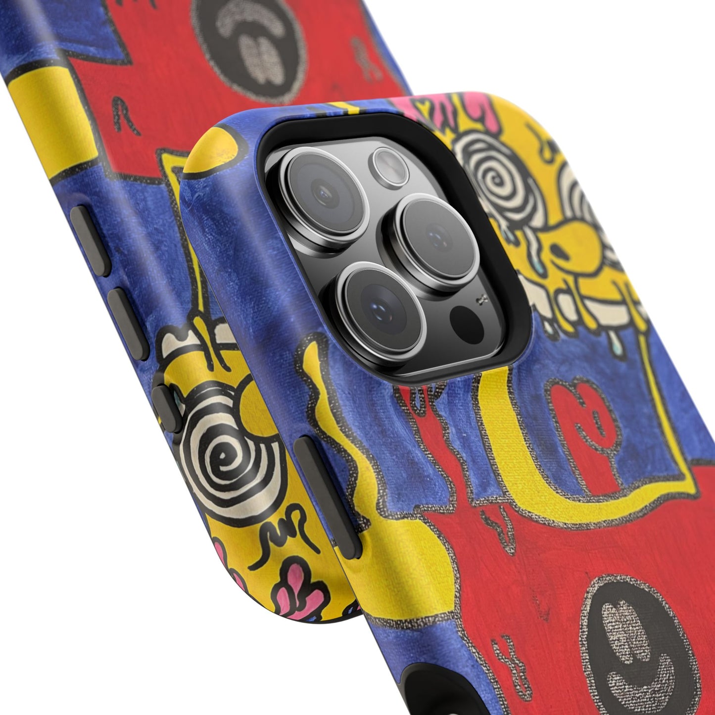 Colorful Impact-Resistant Phone Cases - Funky Artwork Cover, Phone Protection, Unique Gift, Fun Design, Cartoon Style