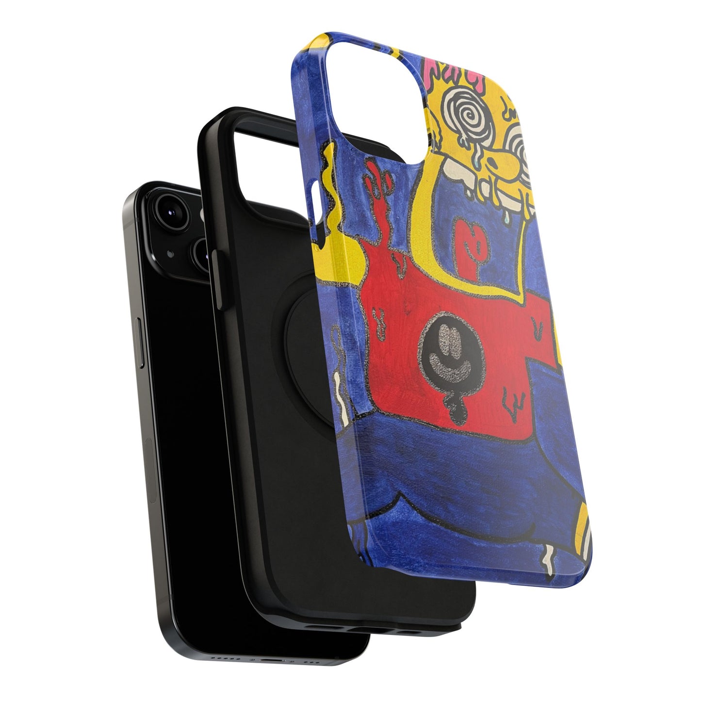Colorful Impact-Resistant Phone Cases - Funky Artwork Cover, Phone Protection, Unique Gift, Fun Design, Cartoon Style
