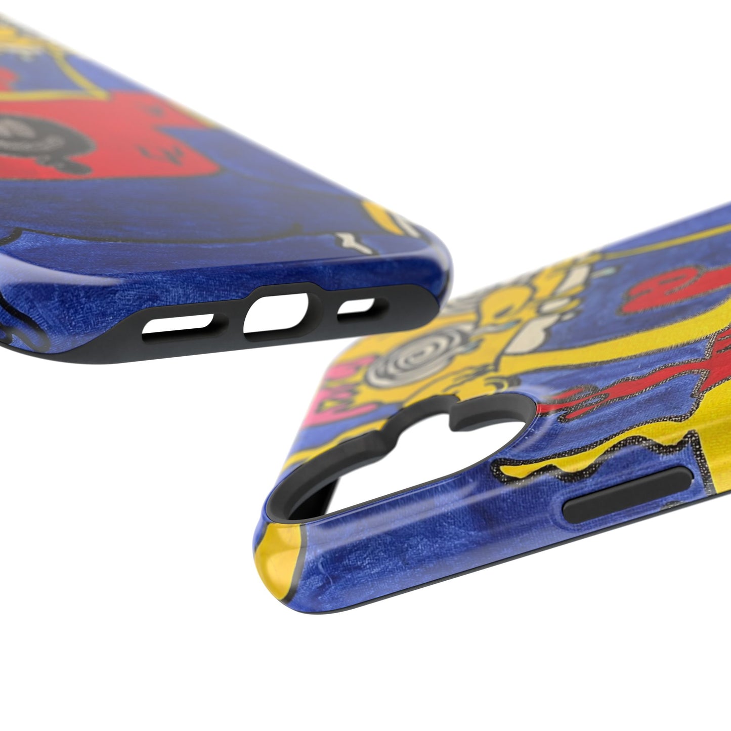 Colorful Impact-Resistant Phone Cases - Funky Artwork Cover, Phone Protection, Unique Gift, Fun Design, Cartoon Style