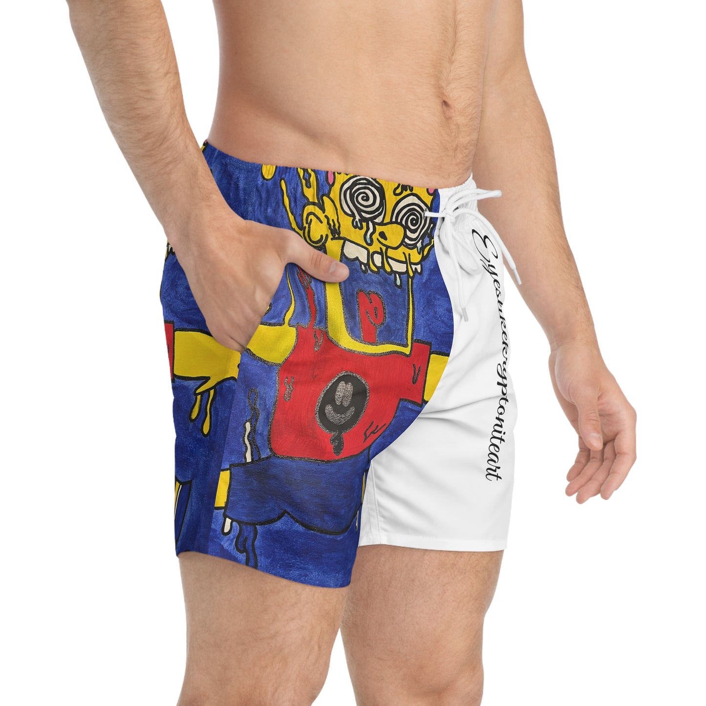 Colorful Cartoon Swim Trunks, Fun Beachwear, Summer Vacation Shorts, Pool Party Gear, Unique Gift for Kids & Adults