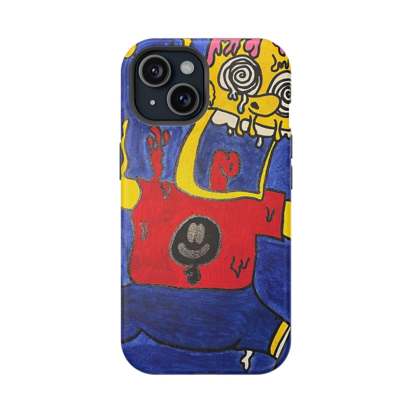 Colorful Impact-Resistant Phone Cases - Funky Artwork Cover, Phone Protection, Unique Gift, Fun Design, Cartoon Style