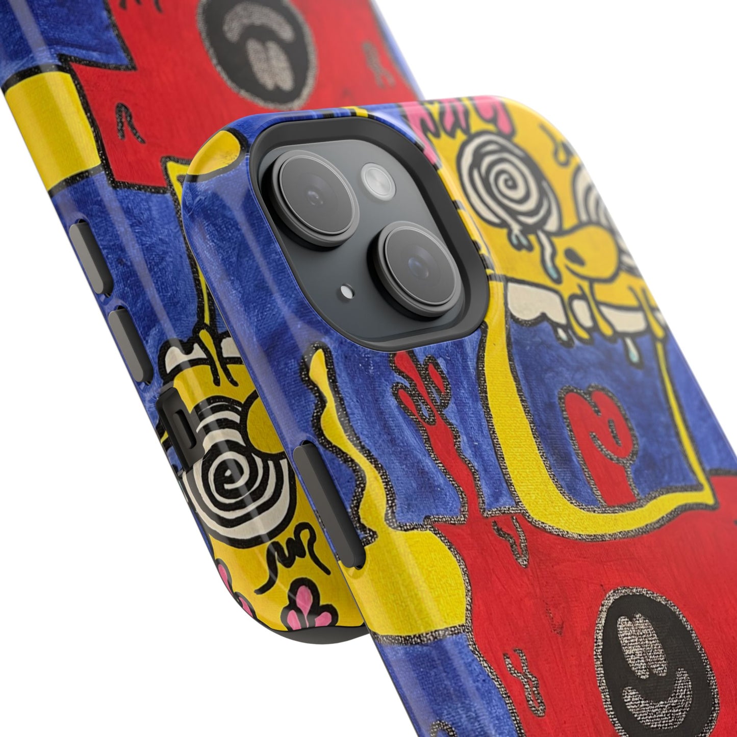 Colorful Impact-Resistant Phone Cases - Funky Artwork Cover, Phone Protection, Unique Gift, Fun Design, Cartoon Style
