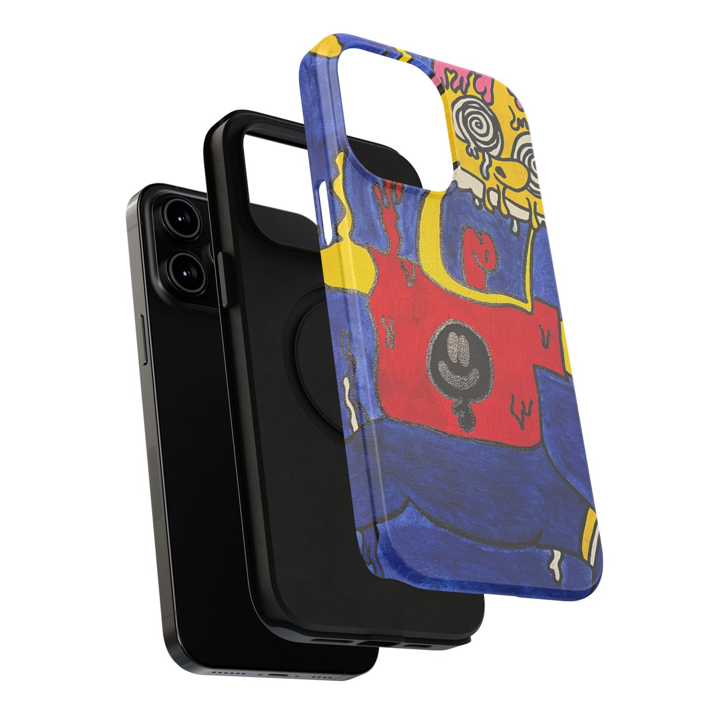 Colorful Impact-Resistant Phone Cases - Funky Artwork Cover, Phone Protection, Unique Gift, Fun Design, Cartoon Style