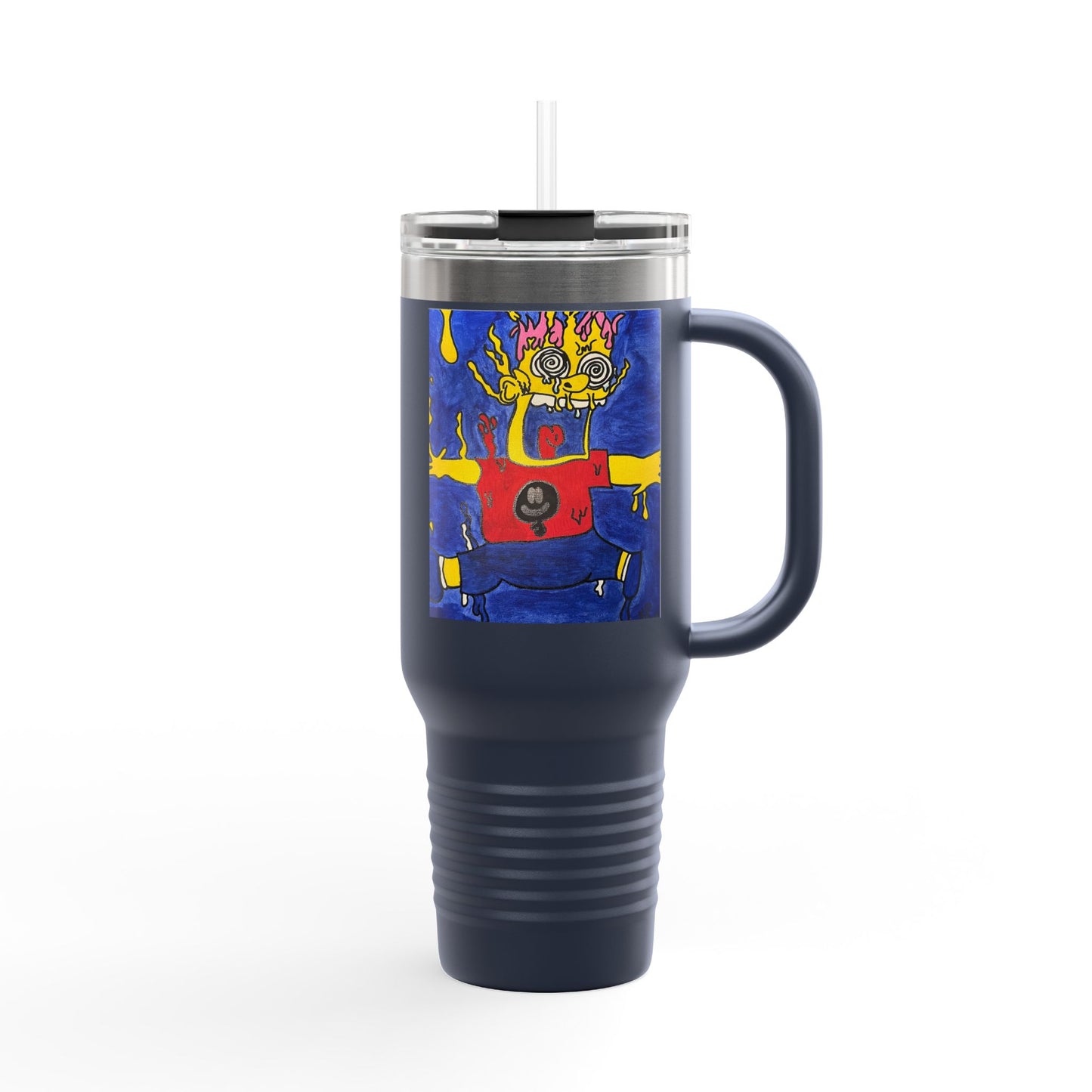 Vibrant Insulated Travel Mug - 40oz, Unique Artwork, Great for Gifts, Outdoor Adventures, Coffee Lovers, Personalized Drinkware