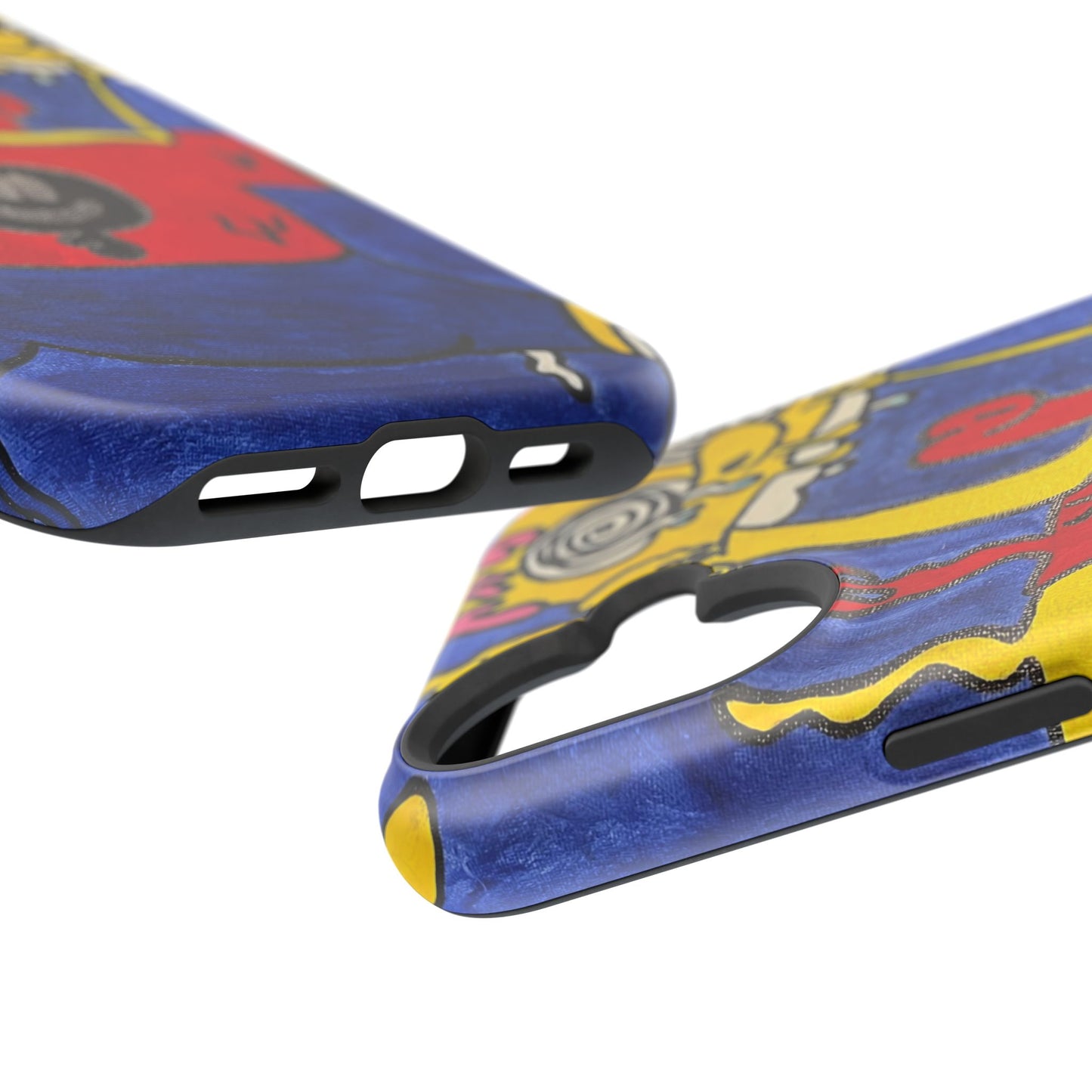 Colorful Impact-Resistant Phone Cases - Funky Artwork Cover, Phone Protection, Unique Gift, Fun Design, Cartoon Style