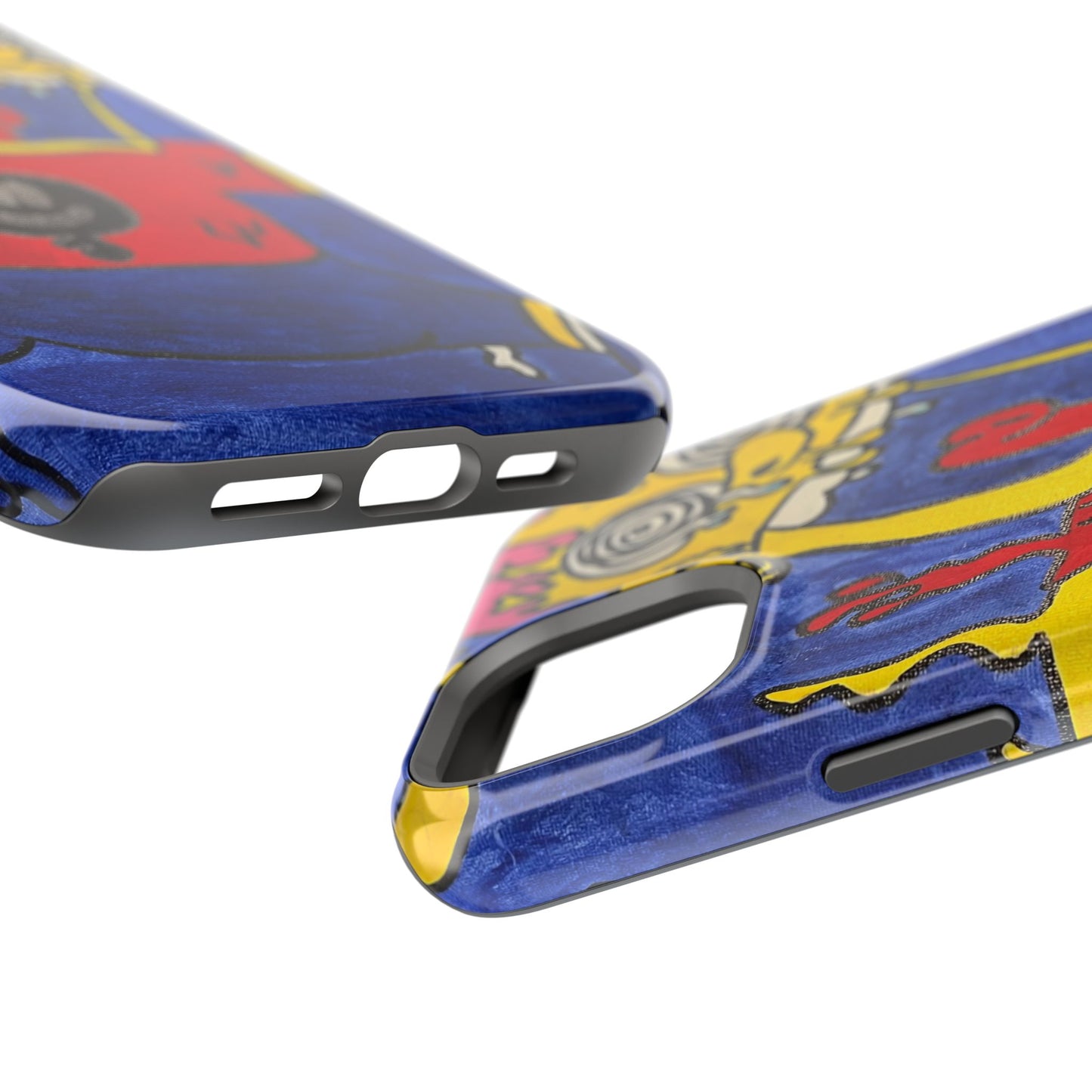 Colorful Impact-Resistant Phone Cases - Funky Artwork Cover, Phone Protection, Unique Gift, Fun Design, Cartoon Style